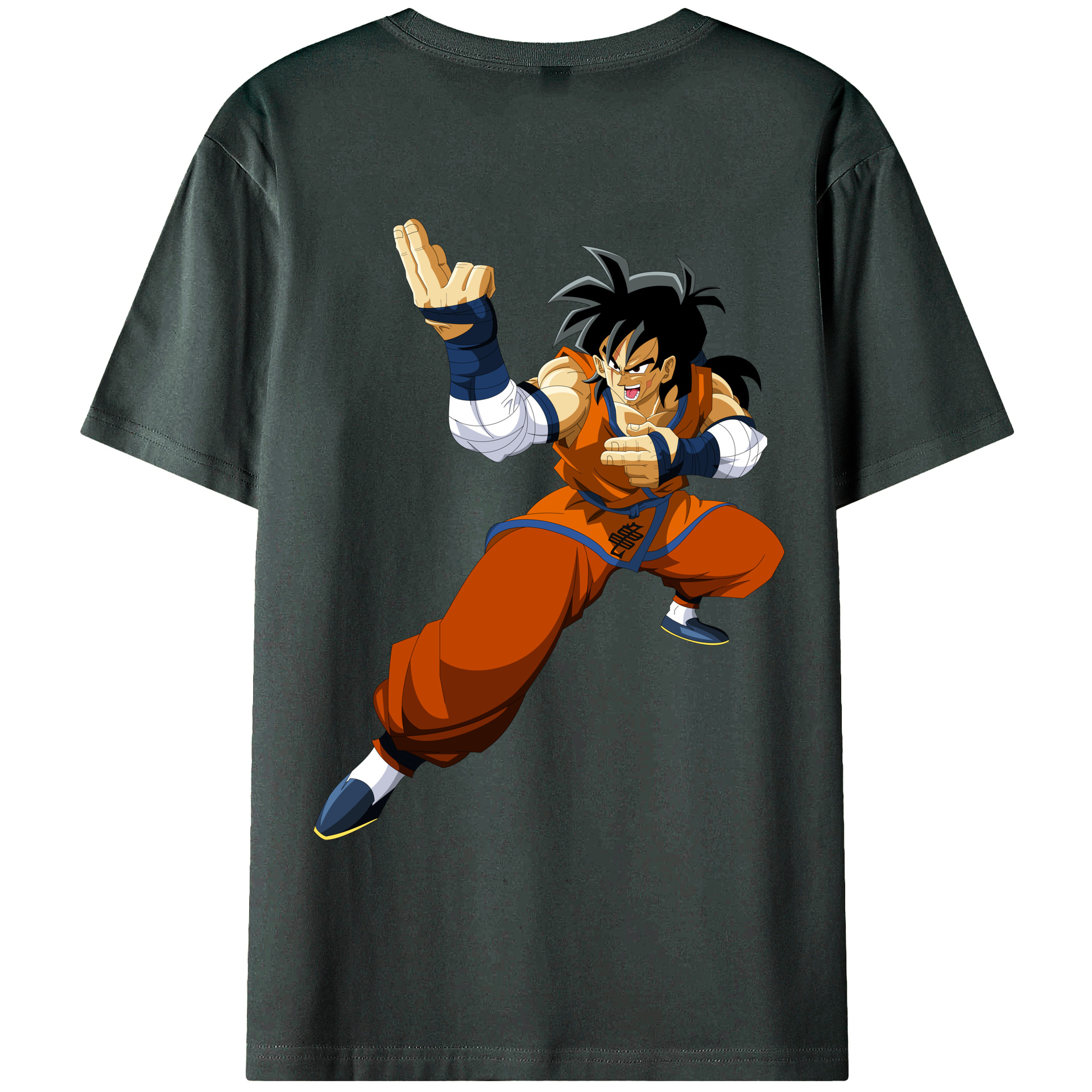 （画像用） ドラゴンボール ヤムチャ DRAGON BALL Yamcha 綿100％ メンズ半袖Tシャツ（バックプリント） 通気性